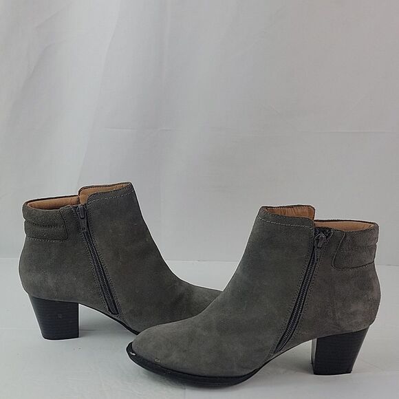 Vionic Jessie Gray Suede Leather Women's Ankle Boots - Picture 4 of 14